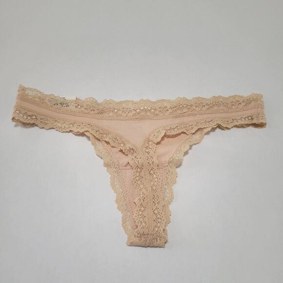 Jenni Women's Lace-Trim Thong Underwear Panties Chai NWT Size Small - Picture 5 of 5